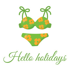 Bright summer illustration. Perfect for summer vacations, travel promotions and holiday cards.