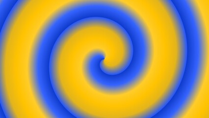 A mesmerizing hypnotic spiral in blue and yellow hues
