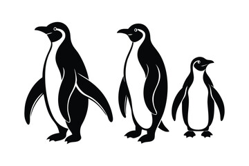 Obraz premium Penguin Silhouette Vector set Design9