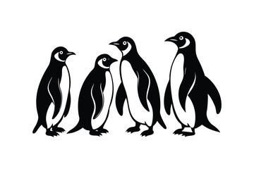 Naklejka premium Penguin Silhouette Vector set Design9