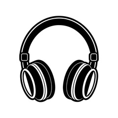 headphones isolated vector art silhouette