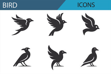 Bird Species Icons for Nature, Environmental, and Wildlife Projects