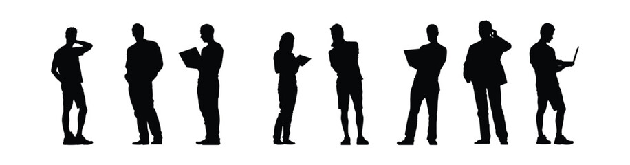 Silhouette people set. Vector illustration of people