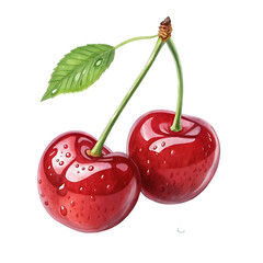 cherries isolated on white background