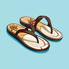 Trendy Summer Sandals Pair Graphic Design