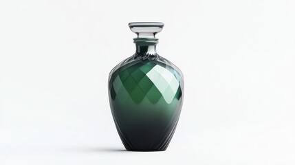 Elegant green glass vase showcasing a modern design, perfect for home decor and floral arrangements.