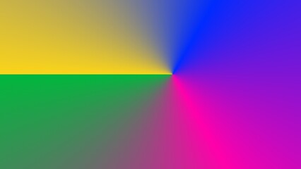 Abstract vibrant color gradient artwork with yellow, green, blue, pink and purple hues forming a radial design