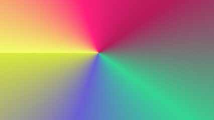 Vibrant radial gradient in yellow, pink, green, and blue hues