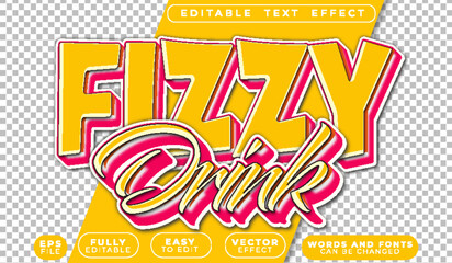  Fizzy Drink Soda Bubbles Refreshing Pink Fully Editable Vector Text File