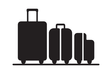 Luggage Icon Set Travel Suitcases and Baggage Silhouette Vector