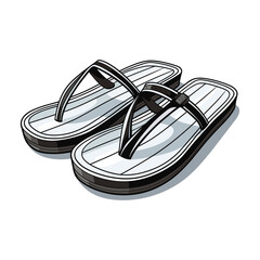 Tropical Vacation Flip Flop Shoes Artwork