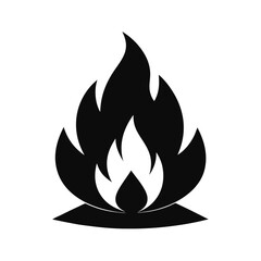 campfire with flames black silhouette