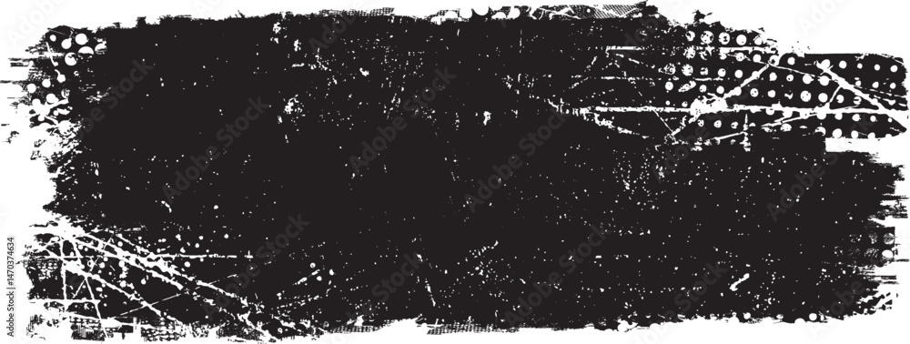 Poster Grunge textured banner with rough edges. Speckled texture. Overlay grunge texture . Simply place texture over any object to create grunge effect . Banner with scratched surface for your design. 