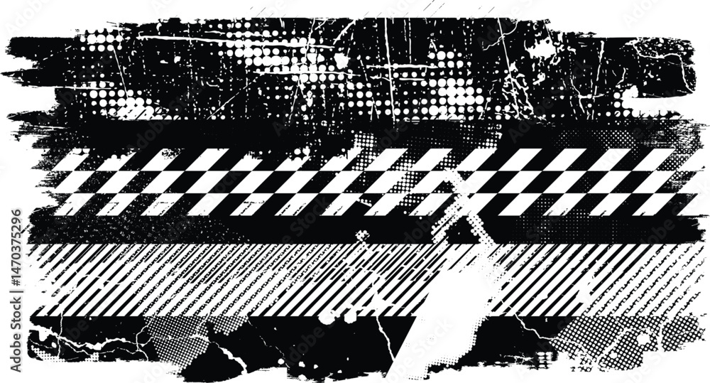 Aufkleber Grunge textured banner with rough edges. Speckled texture. Overlay grunge texture . Simply place texture over any object to create grunge effect . Banner with scratched surface for your design. 