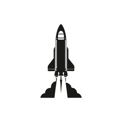 Obraz premium space shuttle launch black silhouette
