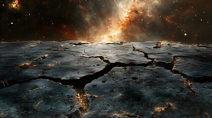 Cracked Planet Surface Alien Landscape Nebula  Sci Fi Texture