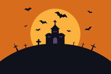 halloween background with haunted house
