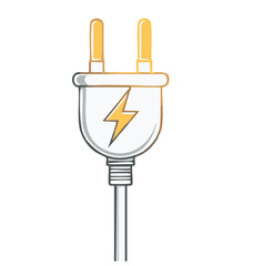 Obraz premium Cartoon Electric Plug with Lightning Bolt Symbol – Power and Energy Concept