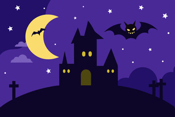 halloween background with castle