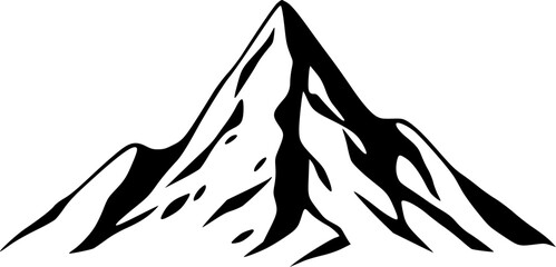 Mountain Peak Icon: Black and White Vector