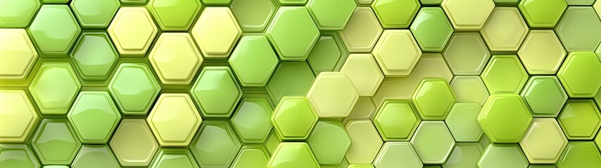 Abstract Green Hexagon Pattern