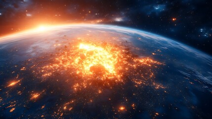 Earth Explosion From Space
