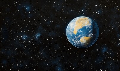 Obraz premium Earth in Space with Stars