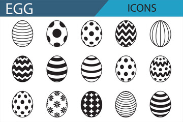 Decorative Easter Egg Icons Collection