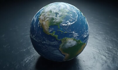 Fototapeta premium Earth View From Space Planet Continent Ocean