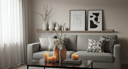 living room interior with fireplace
