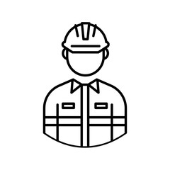 Oil Rig Worker in Safety Helmet and Uniform on Minimal Background  