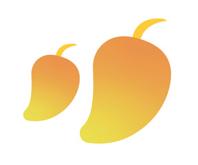 Gradient Mango Vector Illustration Isolated on White Background