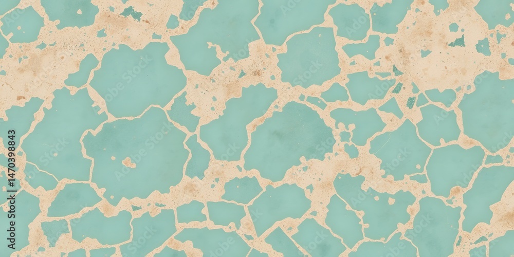 Poster abstract teal and beige cracked pattern texture background for design projects