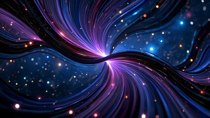 Fototapeta premium Abstract Artistic Visualization of Dark Matter and Cosmic Gravitational Energy