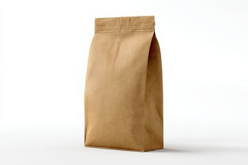 Kraft paper bag mockup.  Empty packaging.  Simple, sustainable design.
