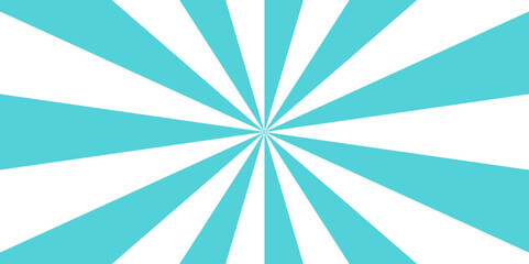 Radiating Stripes in Blue, and Ocean. Summer spiral seamless retro vintage burst sunrise vector wallpaper design. Party invitation, carnival circus ticket ray pattern, stripped vector background.