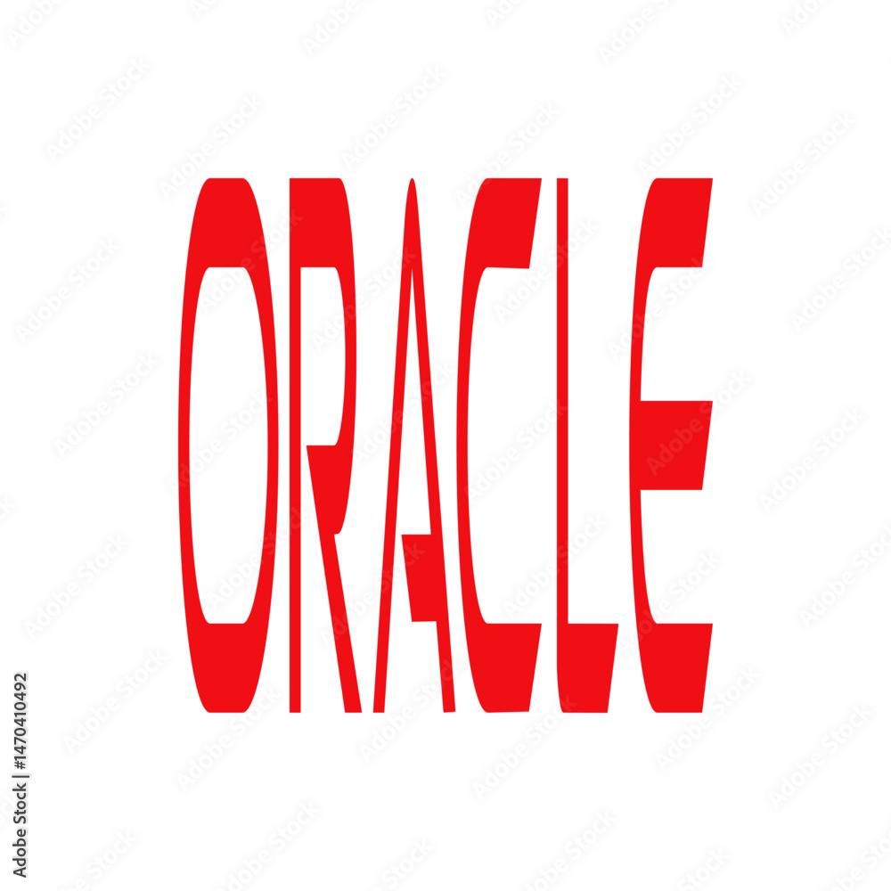 Aufkleber oracle logo displayed in red against a white background providing a clear and professional appearanc