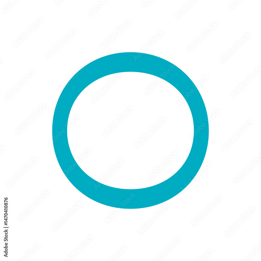 Poster a simple illustration of a teal oval shape with a white background in a minimalist design style imag