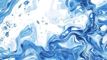 Fototapeta premium Detailed blue ripple / water fractal on white background illustration , no logos, no brands