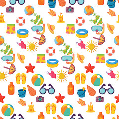Bright summer vacation pattern repeat
