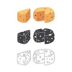 Cheese Icon Set Vector Design.