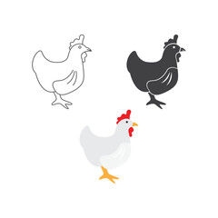 Chicken Icon Set Vector Design.