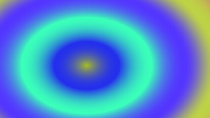 Vibrant concentric circles of blue, green, and yellow gradients