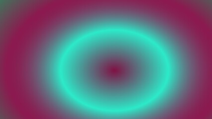 Teal ring glows on a gradient maroon background