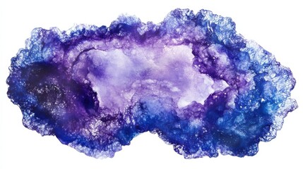 purple blue colored watercolor spot isolated
