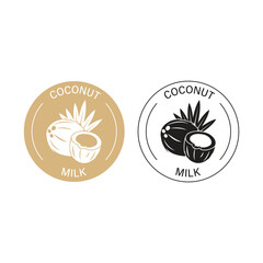 Coconut Milk Label Icon Vector Design