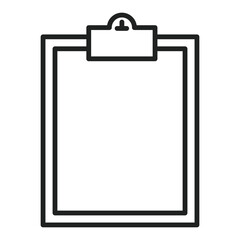 Blank clipboard icon in thin line for note taking or other related documents. Vector illustration