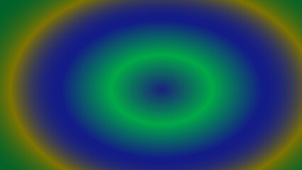 Concentric circles of blue, green, and gold gradients create a hypnotic, radial effect