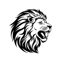 Fototapeta premium Vector Roaring Lion Head Illustration