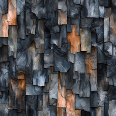Abstract Wood Texture: A mesmerizing abstract image featuring a captivating texture of dark and light wood blocks, arranged in a visually stunning and intricate pattern.